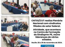 CNTSS/CUT divulga relatório da Plenária Nacional do Setor Federal