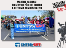 CNTSS/CUT: trabalhadores dizem NÃO à PEC nº 38/2025 durante Marcha em Brasília